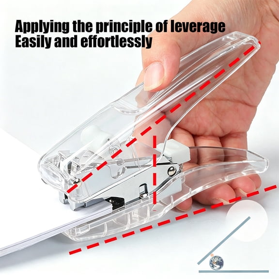 Uxgjfwu Transparent Portable Handheld Stapler, Effortless Manual Stapling Machine, Fits 24/6 and 26/6 Standard Staples, Ideal for Office, Home, and School Document Binding