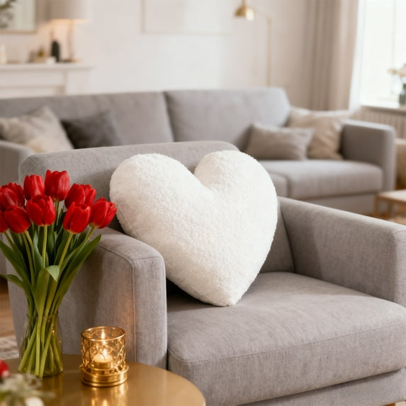 Uxgjfwu Valentine's Day Heart Shaped Pillow, Soft Plush Cushion for Comfort and Decorative Use, Cozy Throw Pillow for Couch, Sofa, Bed, Room Decor, Mother's Day Gifts