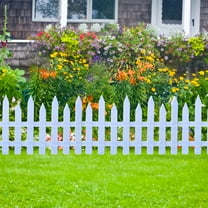 Uxgjfwu White Plastic Garden Fence, Decorative Picket Border Edging for Lawn Flower Beds Plant Landscaping Yard Decor