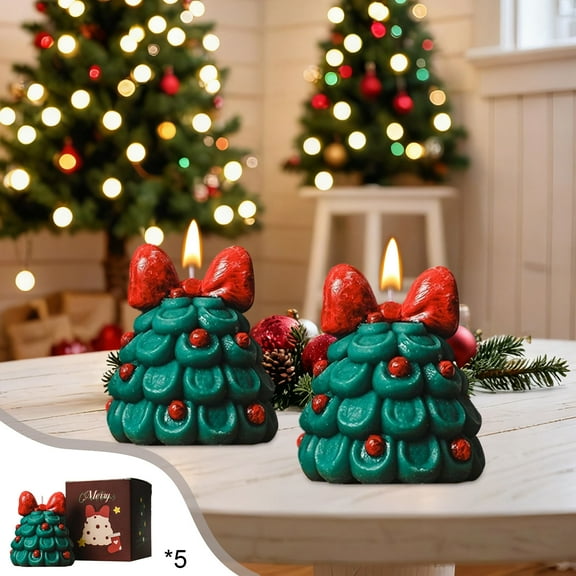 Uxgjfwu Winter Aroma Candle, Snowflake Design with Festive Scent, 5-Piece Set for Christmas Modeling Small Gift, Ambiance Candle for Home Decoration