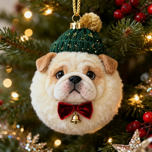 Uxgjfwu Winter Furry Dog Ornament Collection, Cute Pet Themed Holiday Hanging Decor Set, Festive Decoration for Dog Owners, Cozy Seasonal Accents for Home