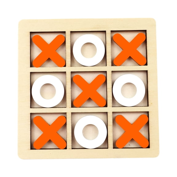 Uxgjfwu Wooden Board Tic Tac Toe Game, Noughts and Crosses Game, Classical Family Puzzle Games Educational Christmas Birthday Toys