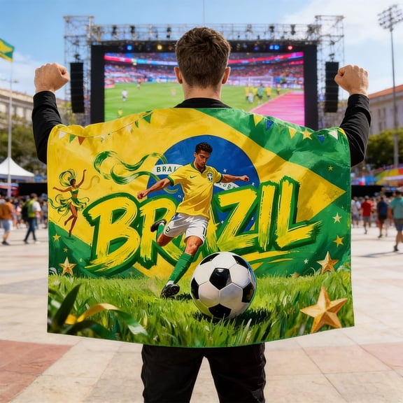 Uxgjfwu World Cup USA Canada Mexico Football Shawl, Flag Cloak Fan Body Flag for Sports Event, Team Spirit Accessory for Game, Lightweight, Polyester