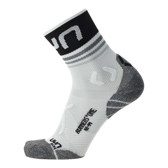 Uyn Men Running Socks - One Short Socks, Sneaker Socks, Polyamide, Logo Black/White 35-38