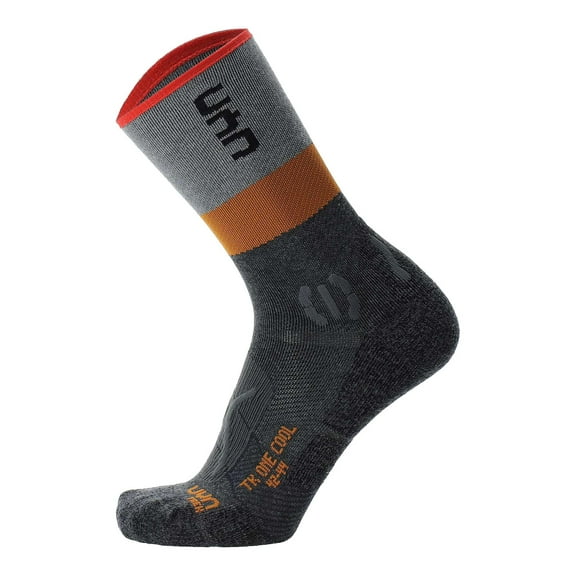 Uyn Men Trekking Socks -Trekking One Cool Socks, Hiking Socks, Logo Grey/Orange 42-44