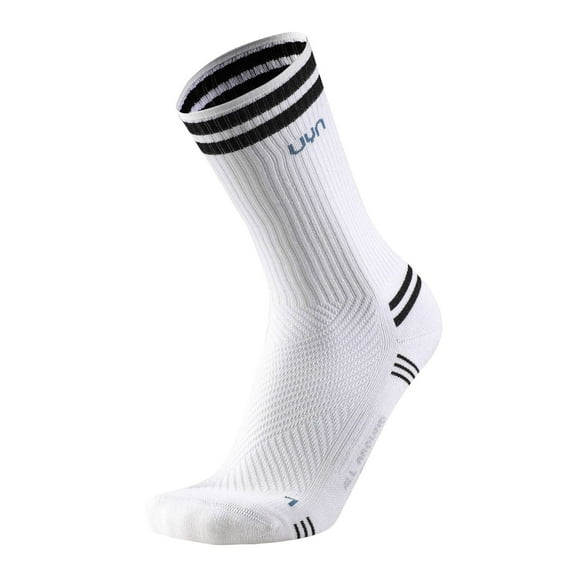 Uyn Unisex Socks - Everyday Crew Socks, Logo, Solid Colour White/Black 45-47