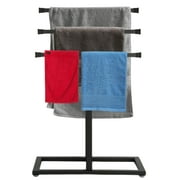 Uyoyous 3 Tiers Metal Freestanding Towel Rack, Hand Towel Holder, Black Bathroom Organizer