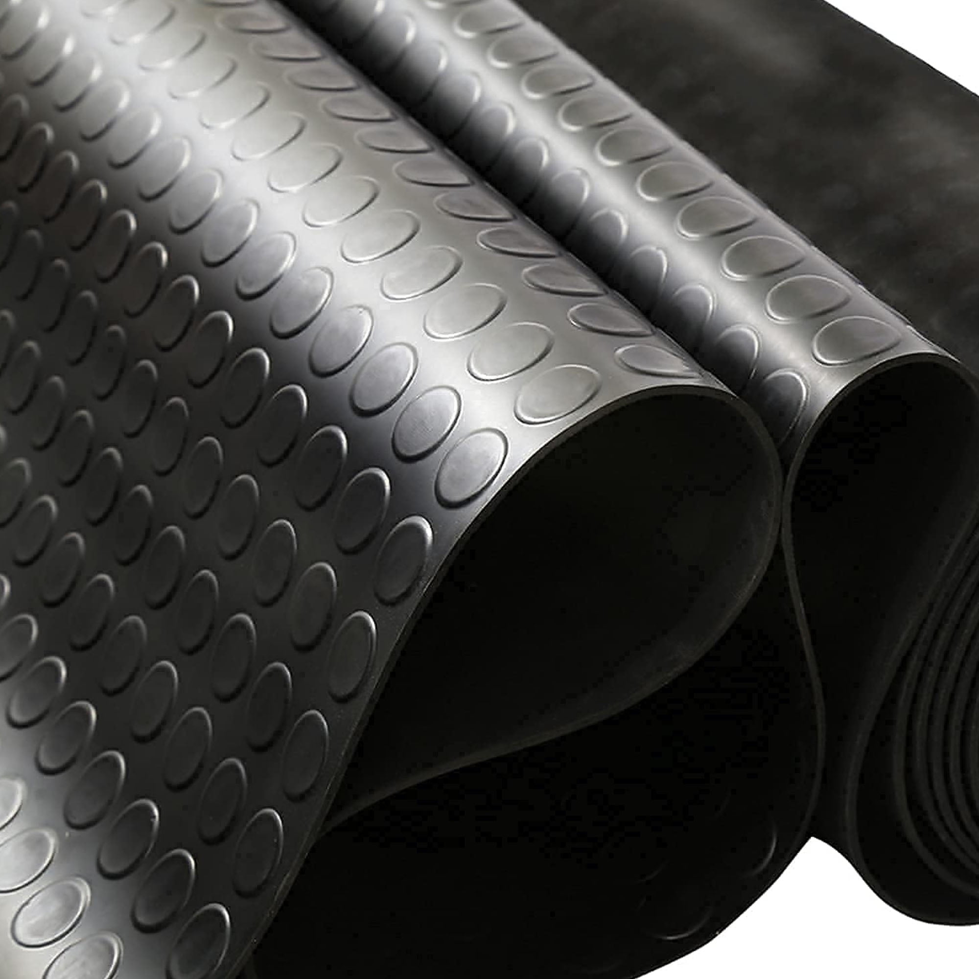 Rectangular Heavy Duty Black Rubber Flooring Roll Mat Size 1/4 Inch x 4 x  11 Ft