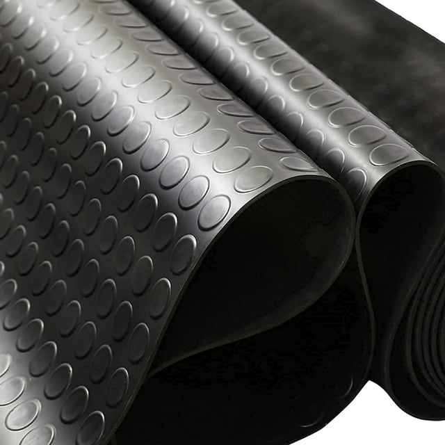 Uyoyous 3mm Thickness Garage Floor Rubber Mat, Heavy Duty Coin Pattern