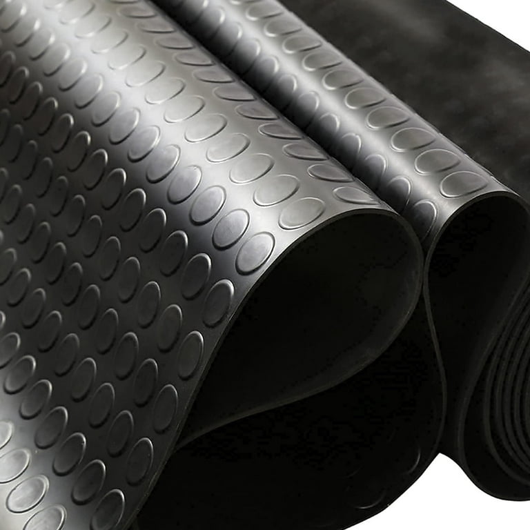 Uyoyous 3mm Thickness Garage Floor Rubber Mat, Heavy Duty Coin Pattern  Rubber Mat, Commercial Rubber Flooring Roll Mats, 16.4 ft x 3.3 ft 