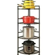 Uyoyous 4-Tier Corner Display Rack, Steel Metal Storage Shelf, Pot Cookware Stand Kitchen Bathroom