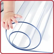 Uyoyous 79x40 inch Clear Table Cover Protector, 2mm Thick Table Pads, Plastic Tablecloth for Dining Room Table