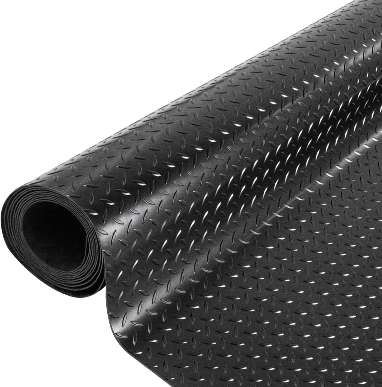 RubberCal "MaxxTuff" Rubber Mat Heavy Duty Rubber Floor Protection Mat Black in color 1/