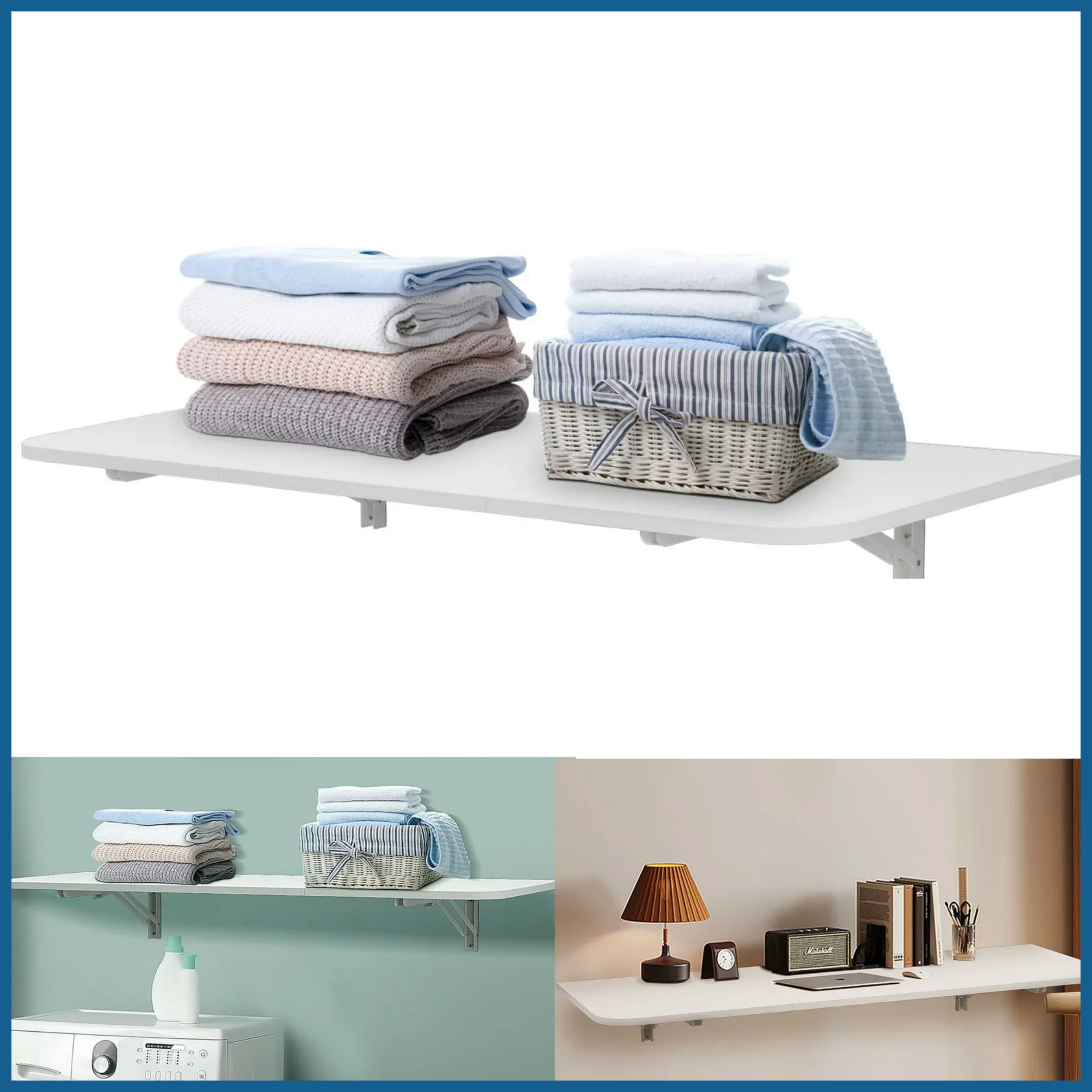 Uyoyous Heavy Duty Wall Mount Folding Table for Laundry Room Drop