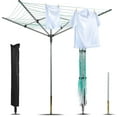 Uyoyous Rotary Outdoor Umbrella Drying Rack Collapsible InGround Umbrella Dryer with 165