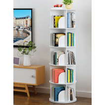 Uyoyous Rotating Bookshelf, 5 Tier 360 Degrees Corner Revolving Bookcase with 20 Shelves