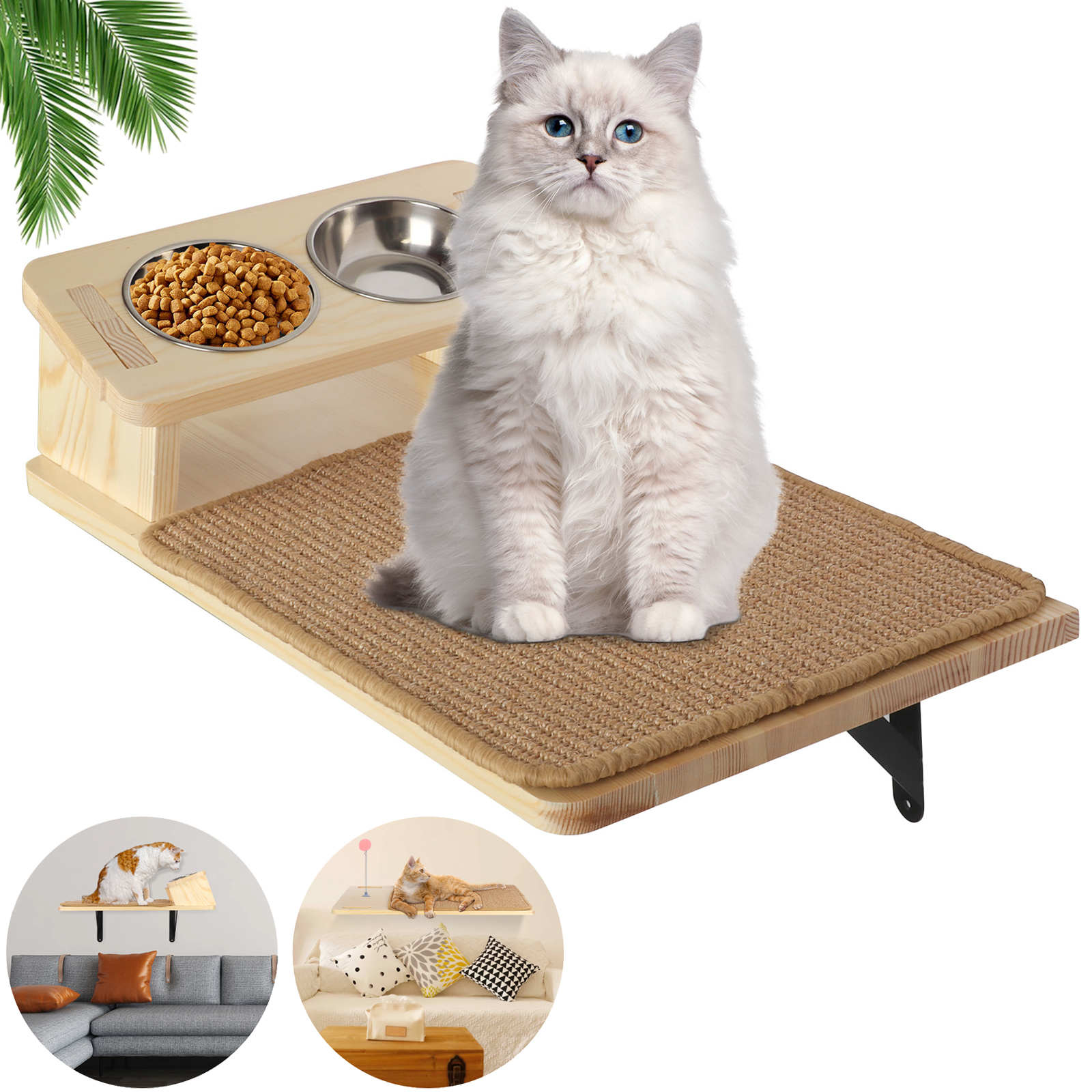 RUseeN Cat Climbing Shelves Wall Mounted Reversible Left & Right