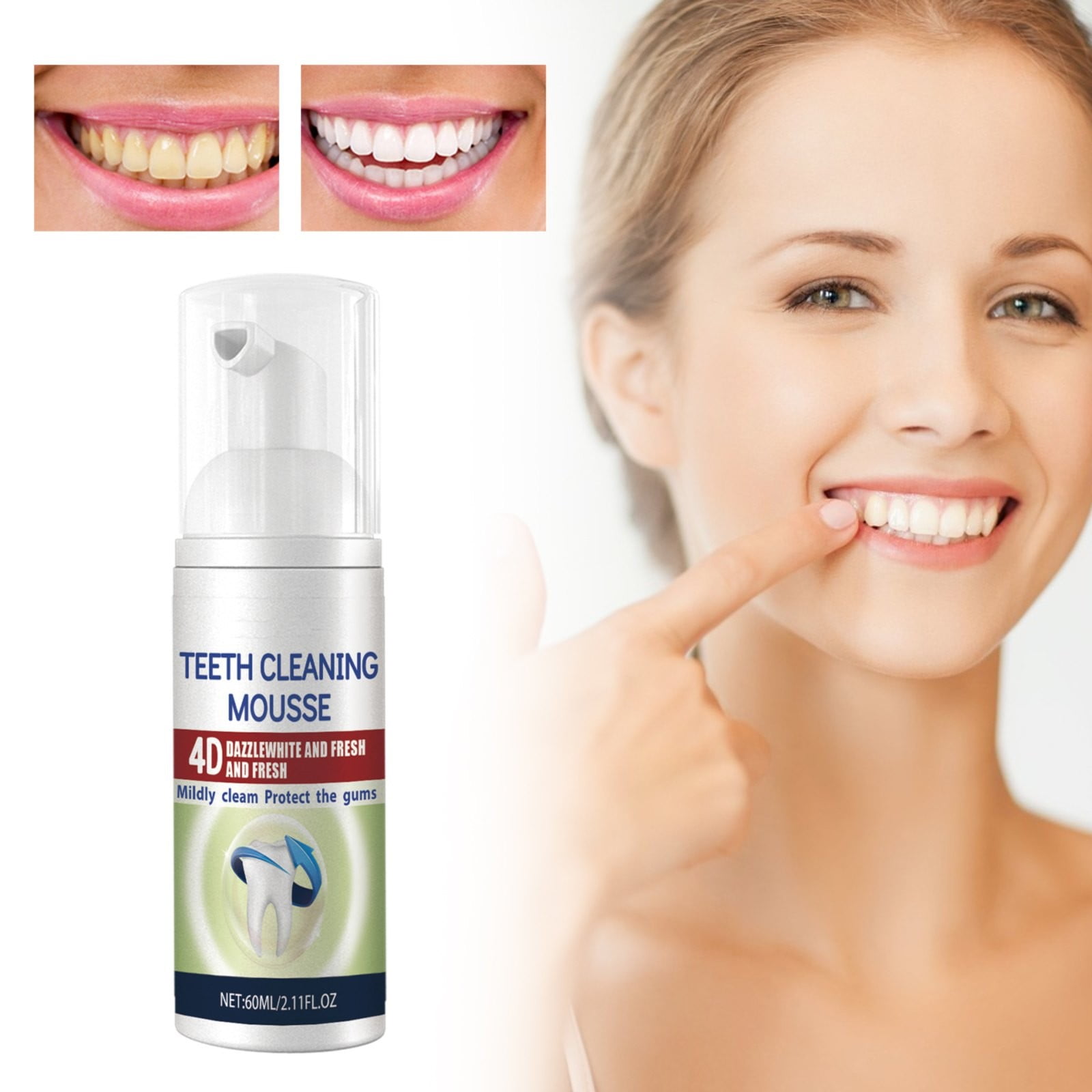 Uytogofe 60ml Flavor Teeth Teeth Foam Toothpaste Clean Teeth Removed