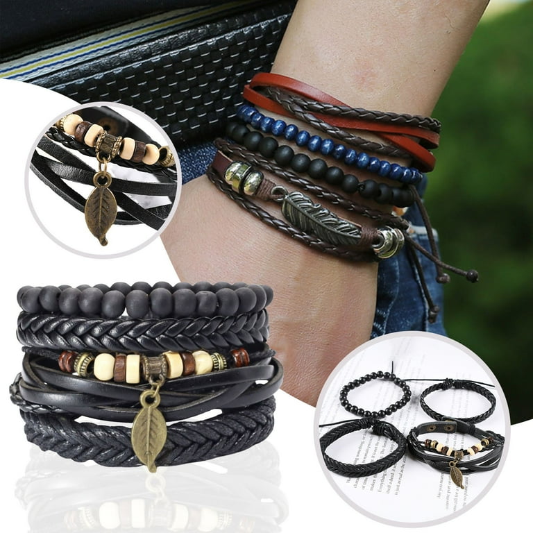Diy leather bracelet for guys hot sale