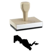 Uzbekistan Country Rubber Stamp, 1 X 2" Wood Stamp
