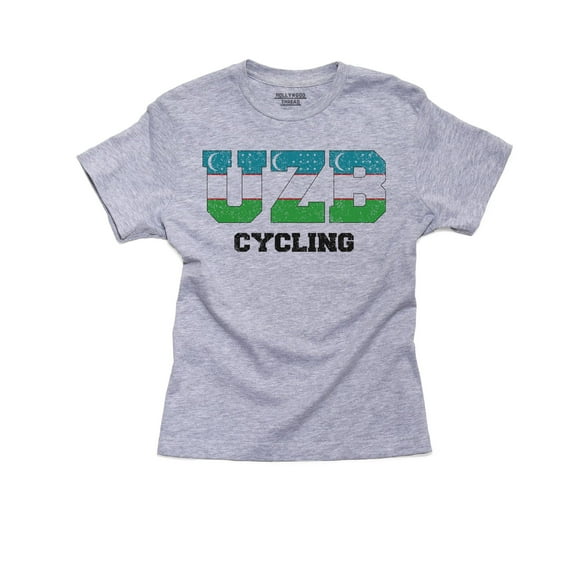 Uzbekistan Cycling - Olympic Games - Rio - Flag Boy's Cotton Youth Grey T-Shirt