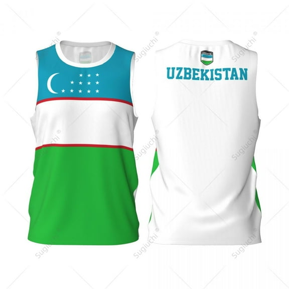 Uzbekistan Flag Men Basketball Sports Jersey Running Fitness Multifunction Sleeveless tshirt Exclusive Custom Name Nunber