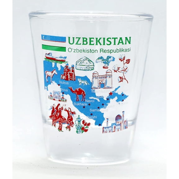 Uzbekistan Landmarks and Icons Collage Shot Glass