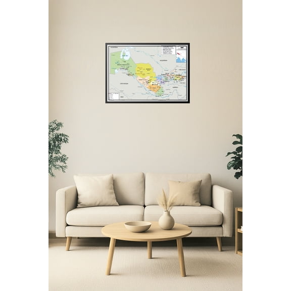 Uzbekistan Political Map Poster – Detailed Regional and Border Wall Art 【Photo Paper】