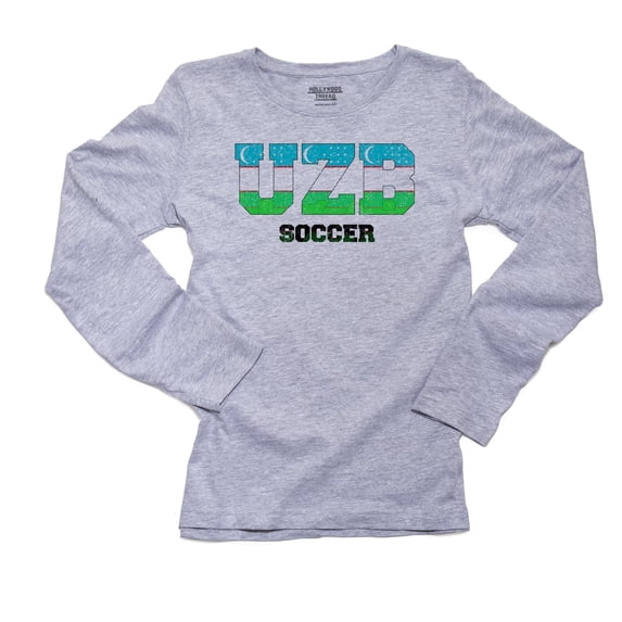 Uzbekistan Soccer - Olympic Games - Rio - Flag Women's Long Sleeve Grey T-Shirt