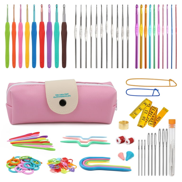 UzecPk 106 Pcs Crochet Hook Set, Ergonomic Knitting Needle Kits, Crochet  Needle Kits for Beginners 