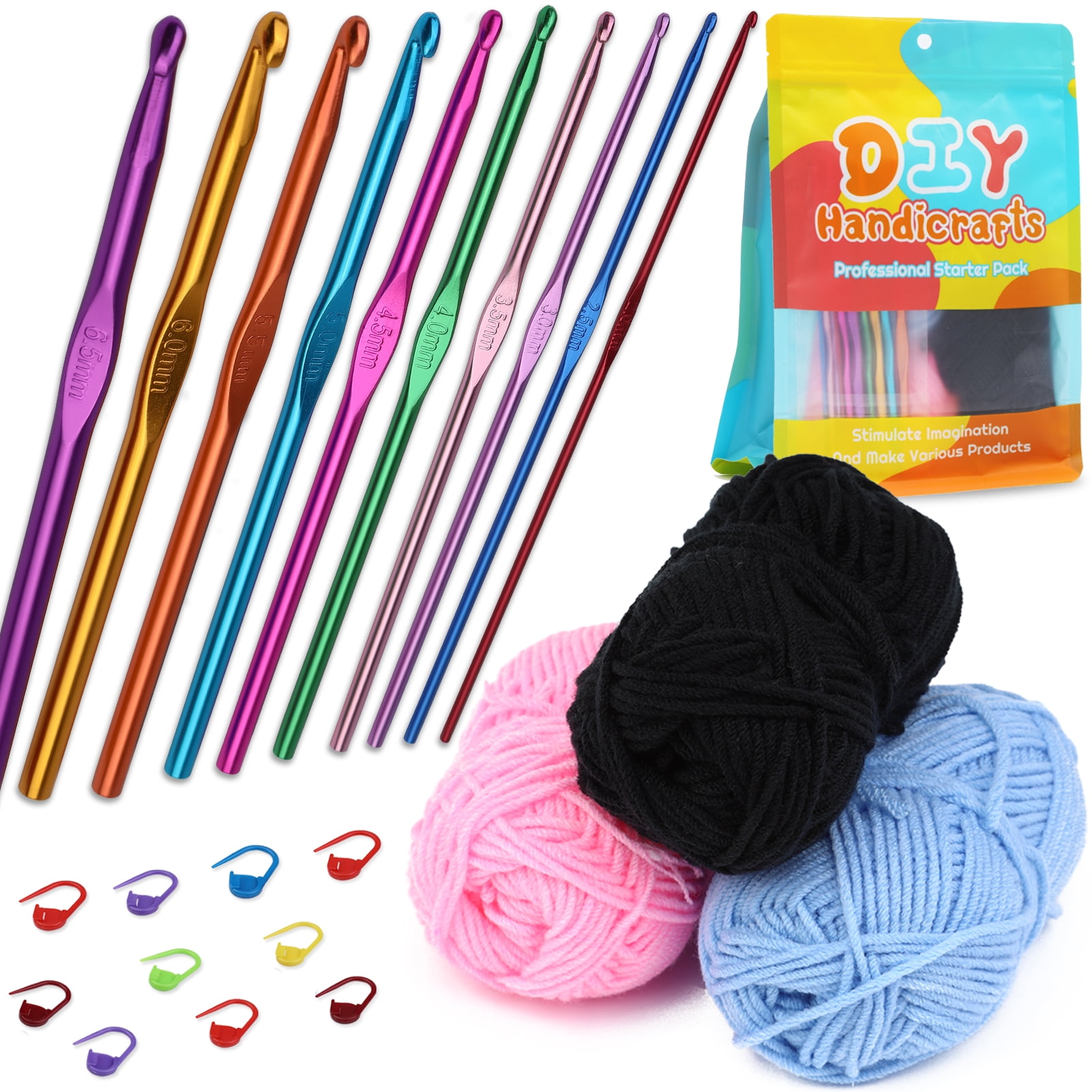 41Pcs Crochet Hooks Kit With Crochet Thread Balls Lace Tatting Shutters  Markers