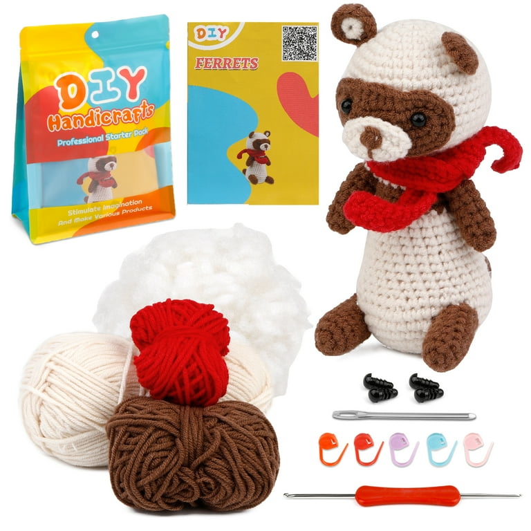 UzecPk Beginners Crochet Kit Cute Small Animals Kit for Beginers and Experts All in One Crochet Knitting Kit Crochet Starter Kit for Beginner DIY