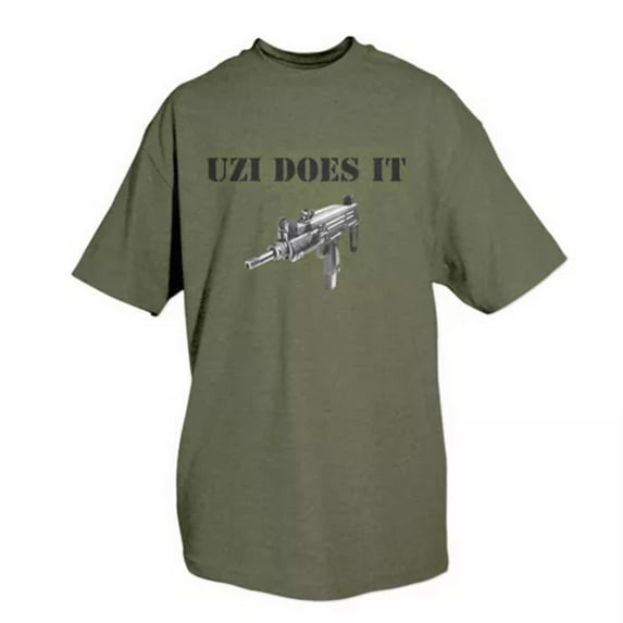 Uzi Does It T-Shirt Olive Drab Small
