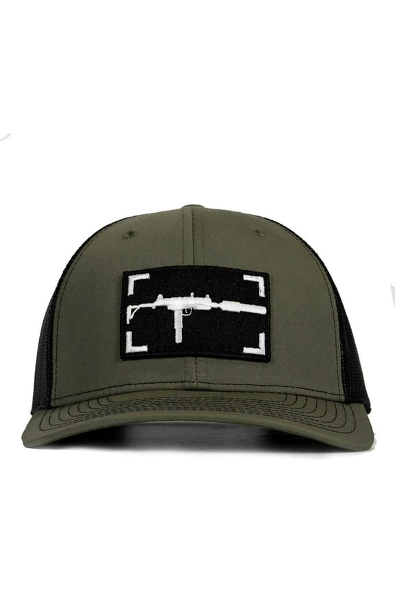 Uzi Patch Mesh Snapback Hat Military Green / Black