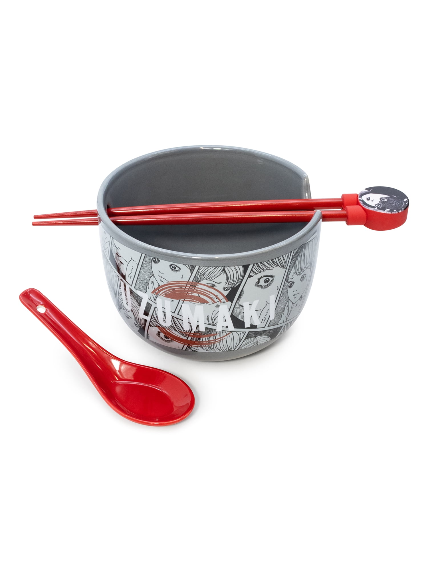 Uzumaki Ramen Bowl Set includes Ceramic Noodle Bowl, Chopsticks, and Spoon