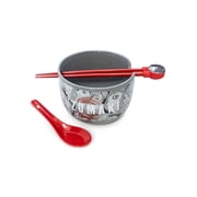 Uzumaki Ramen Bowl Set includes Ceramic Noodle Bowl, Chopsticks, and Spoon