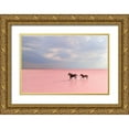 thumbnail image 1 of Uzumcu, Suleyman 18x13 Gold Ornate Wood Framed with Double Matting Museum Art Print Titled - Pink Salt Lake, 1 of 4