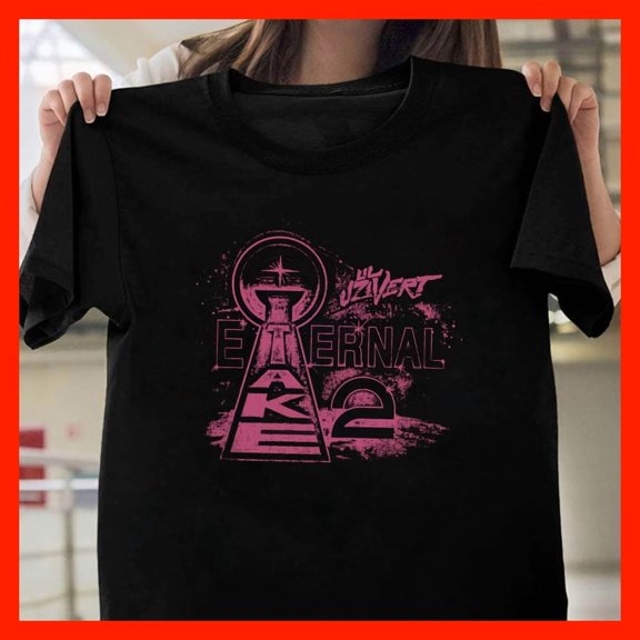 Uzvert Eternal 2 Retro Sci-Fi Flask Graphic T-Shirt - Hot Pink Design X264, Softstyle Unisex Tee - Full Size Range to 5XL