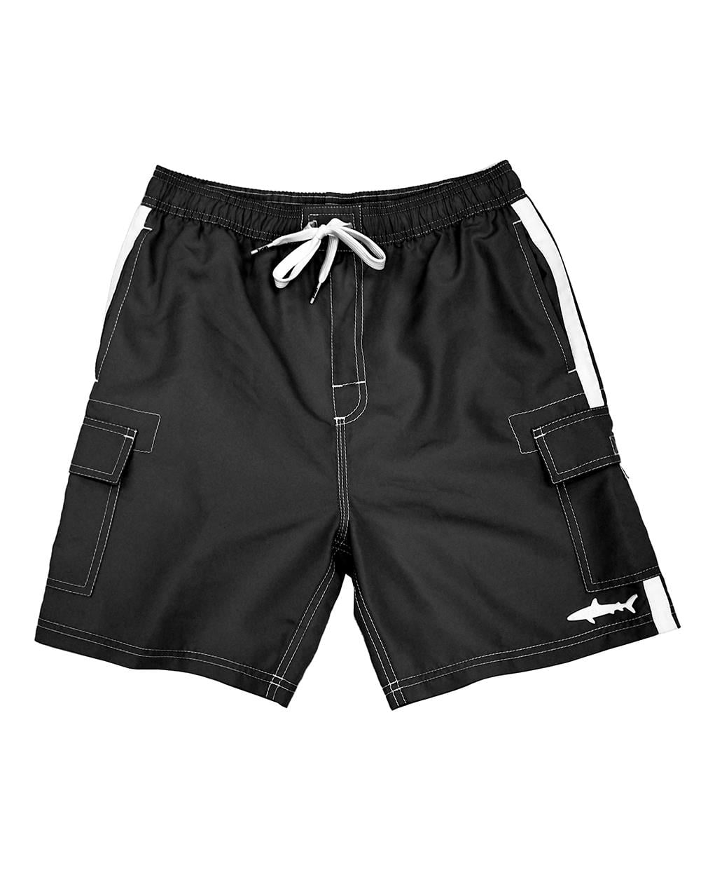 Uzzi Boys Swim Trunks Quick Dry Boxer Shorts Fun Print Beachwear, Black, Size: 6-8, Uzzi Active Wear