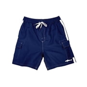 Uzzi Boys Swim Trunks Quick Dry Boxer Shorts Fun Print Beachwear, Navy, Size 2-4, Uzzi Active Wear