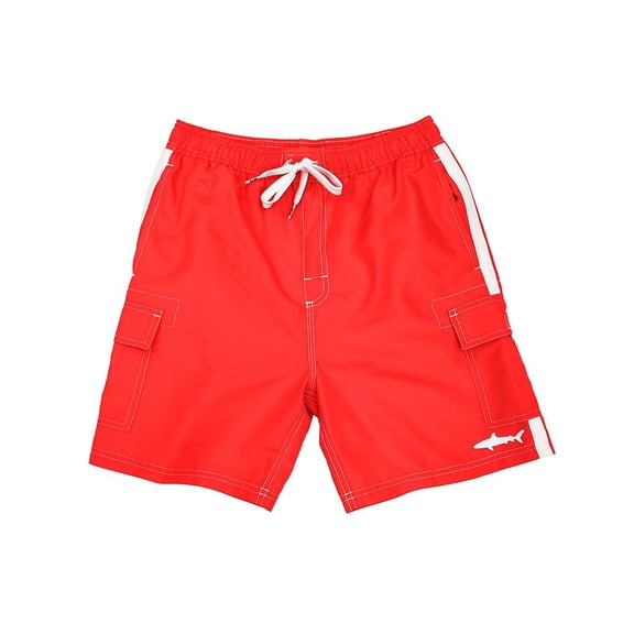 Uzzi Boys Swim Trunks Quick Dry Boxer Shorts Fun Print Beachwear, Red, Size: 8-10, Uzzi Active Wear