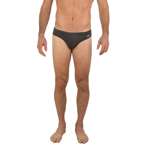 Uzzi Mens Brief Swimwear Colored Swim Suit Beachwear, Gray, Size: Large