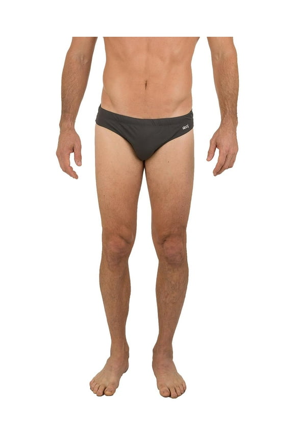 Mens Brief Swimwear Colored Swim Suit Beachwear, Gray, Size: Large