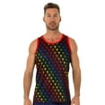 thumbnail image 1 of Uzzi Mens Tank Top Rainbow Pride Flag Sleeveless T-Shirt Fun Top, Palms Black, Size: Large, Uzzi Active Wear, 1 of 3