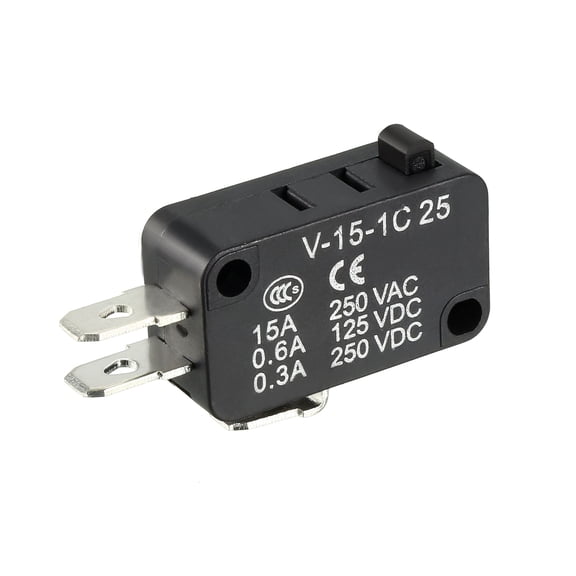 V-15-1C25 15A 250V AC 3 Terminals Snap Button Type Micro Switch