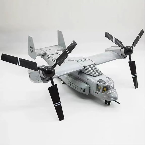 V-22 Osprey Aircraft Building Block Kit, Military Army Air Force Helicopter Airplane Bricks Set, Creative Collectible Model, Premium All-Occasion Gift