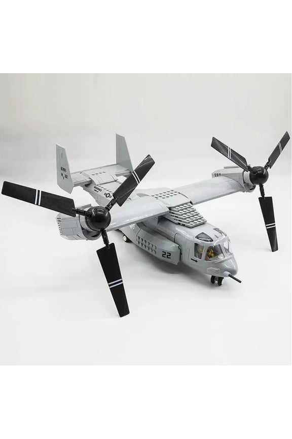 V-22 Osprey Aircraft Building Block Kit, Military Army Air Force Helicopter Airplane Bricks Set, Creative Collectible Model, Premium All-Occasion Gift