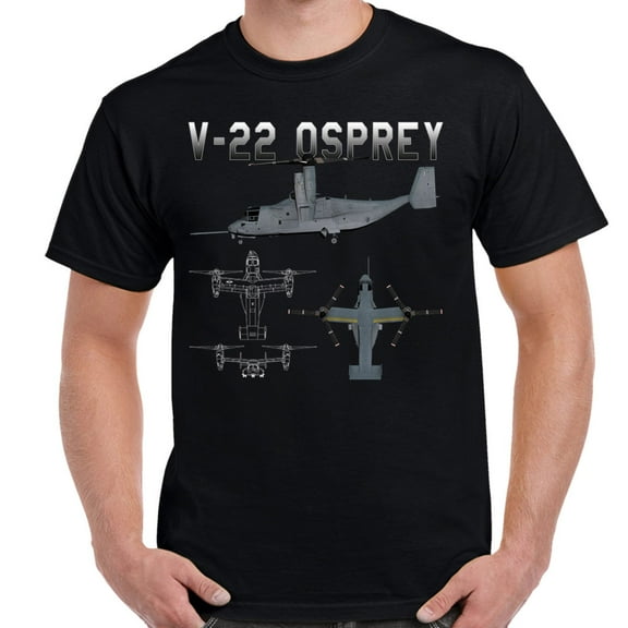 V-22 Osprey Blueprint Schematic Adult Shirt-XL