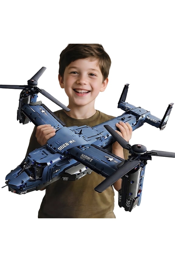 V-22 Osprey Military Aircraft Building Blocks Set, 1486Pcs Tiltrotor Transport Plane Model Kit, Engineering STEM Toy Gift for Teens & Adults