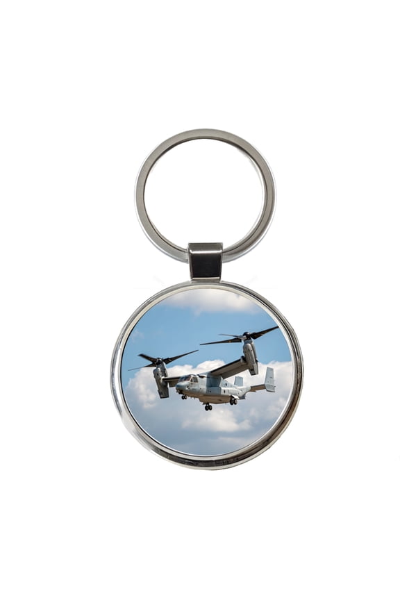 V-22 Osprey Tiltrotor Military Transport Metal Round Keychain